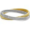 Bling Jewelry Set Of 2 Band Bracelets In Gold/silver