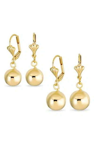 BLING JEWELRY BLING JEWELRY SET OF 2 CLASSIC ROUND DROP EARRINGS