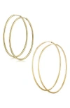 Bling Jewelry Set Of 2 Minimalist Hoop Earrings In Gold