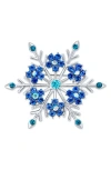Bling Jewelry Snowflake Pin In Blue