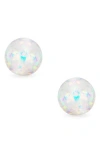 Bling Jewelry Sterling Silver 6mm Created Opal Ball Stud Earrings In White
