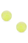Bling Jewelry Sterling Silver 6mm Created Opal Ball Stud Earrings In Yellow