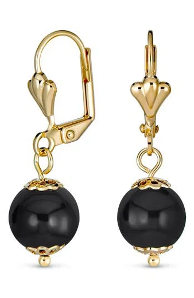 Bling Jewelry Stone Drop Earrings In Black