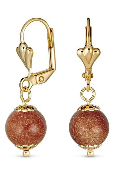 Bling Jewelry Stone Drop Earrings In Brown