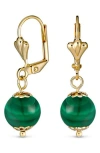 Bling Jewelry Stone Drop Earrings In Green