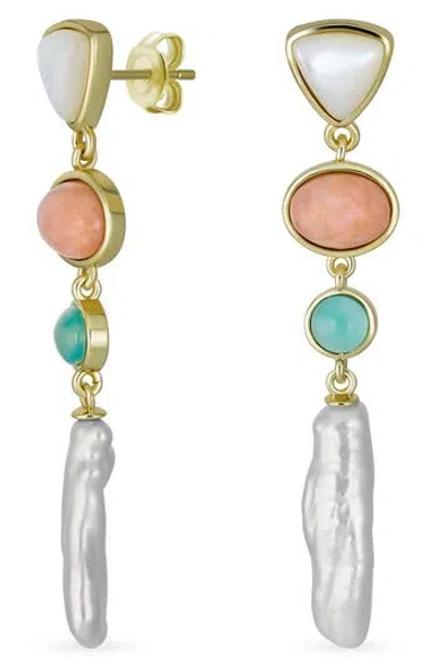 Bling Jewelry Stone Drop Earrings In White
