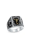 Bling Jewelry Two-tone Statement Ring In Silver