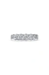 Bling Jewelry Wave Set Cubic Zirconia Eternity Ring In Silver