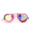 BLING2O GIRLS' RAINBOW LOVE ALL YOU HEART SHAPE SWIM GOGGLES - AGES 2-7