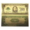Blinkee 500 Dollar American Dollar Bill 24k Gold Plated Art Collectibles Fake Banknote Currency For Decorati