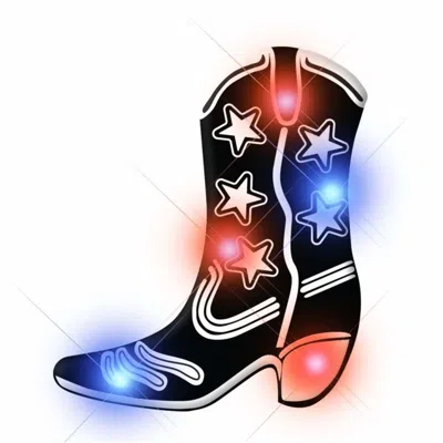 Blinkee Black Cowboy Boot Flashing Body Light Lapel Pins