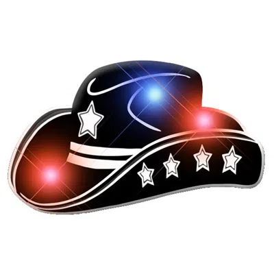Blinkee Black Cowboy Hat Flashing Body Light Lapel Pins
