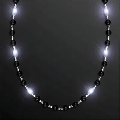 Blinkee Classy Led Fancy Beads Necklace Black White & Silver