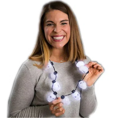 Blinkee Flashing Big Bulb Skeleton Skulls Halloween Necklace