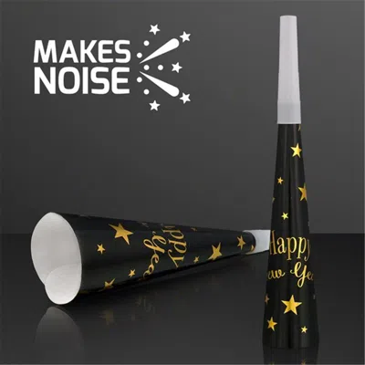 Blinkee Happy New Year Non-light Up Paper Horns Holiday Noisemaker - Pack Of 6