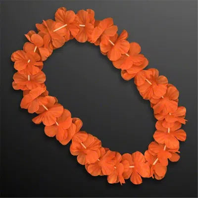 Blinkee Hawaiian Flower Lei Necklace, Orange