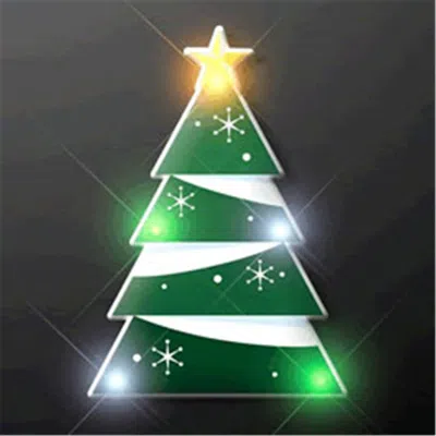 Blinkee Holiday Flashing Christmas Tree Lapel Pin Body Light