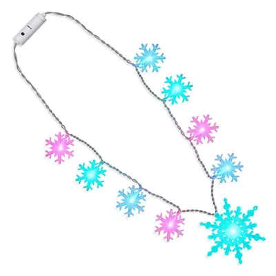 Blinkee Huge Snowflakes Color Changing Necklace - Blue Green & Pink