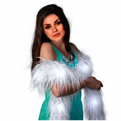 Blinkee Led Faux Fur Boa White