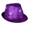 Blinkee Led Flashing Fedora Hat With Sequins Purple