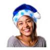 Blinkee Led Snowflake Santa Claus Faux Fur Plush Hat Blue