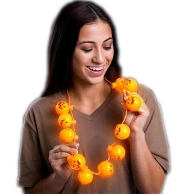 Blinkee Light Up Halloween Pumpkin Bulb Necklace
