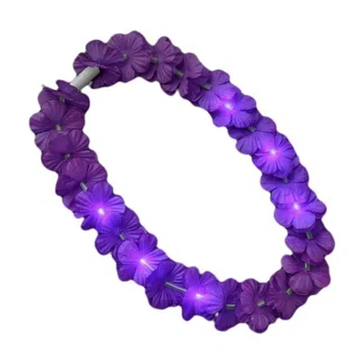 Blinkee Light Up Hawaiian Flower Lei Necklace Purple