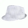 Blinkee Light Up Led Flashing Fedora Hat With Sequins White