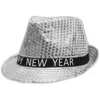 Blinkee Light Up Led Happy New Year Fedora Silver