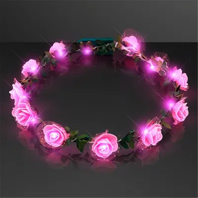 Blinkee Light Up Pink Rose Flower Princess Halo Crown Headband