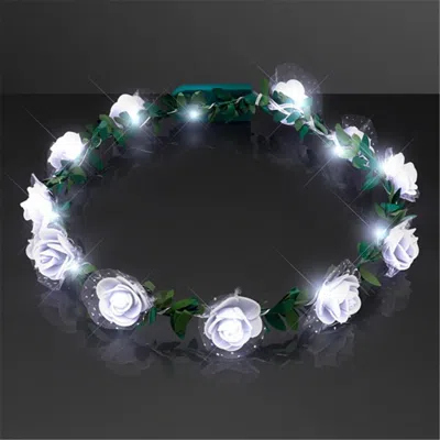 Blinkee Light Up White Rose Flower Princess Halo Crown Headband
