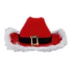 Blinkee Non Light Up Christmas Cowboy Santa Clause Western Holiday Hat, Red