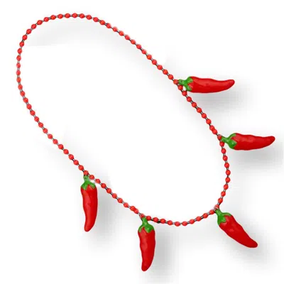 Blinkee Non Light Up Five Jumbo Charm Chili Pepper Necklace For Cinco De Mayo