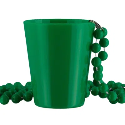 Blinkee Non Light Up Green Shot Glass On Green Beaded Necklace