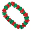 Blinkee Non Light Up Hawaiian Flower Christmas Lei Necklace Red & Green