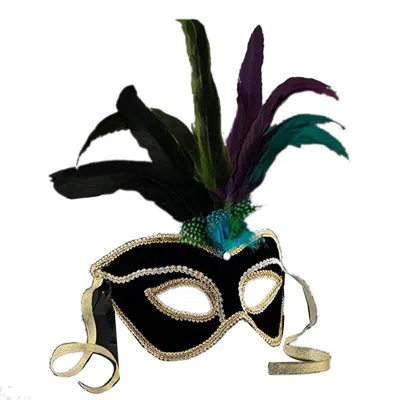 Blinkee Non-light Up Velvet & Feather Carnival Mask