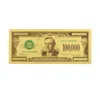 Blinkee One Hundred Thousand Us Dollars 24k Gold Plated Collectible Fake Banknotes For Decoration