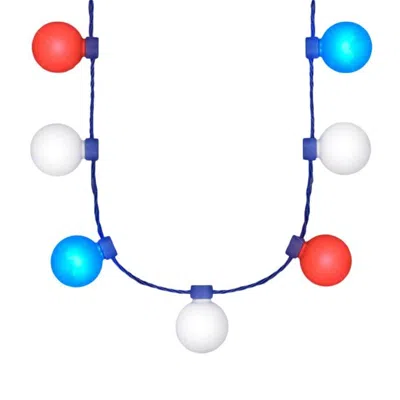 Blinkee Party Globes Light Up Patriotic Necklace Red White & Blue - Large