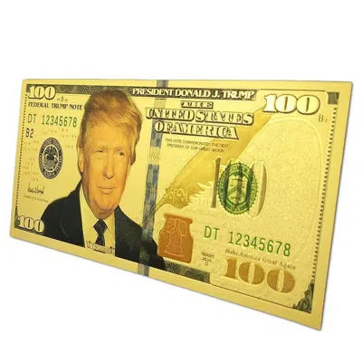 Blinkee Refrigerator Maga Magnet 24k Dollar 100 Donald Trump Plated Bank Note Gold