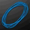 Blinkee Smooth Round Opaque Bead Mardi Gras Necklace, Blue - Pack Of 12