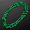 Blinkee Smooth Round Opaque Bead Mardi Gras Necklace, Green - Pack Of 12