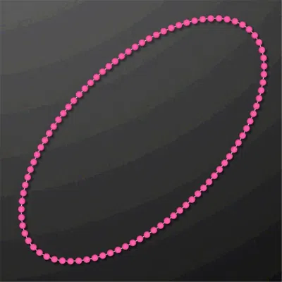 Blinkee Smooth Round Opaque Bead Mardi Gras Necklace, Pink - Pack Of 12
