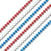 Blinkee Smooth Round Opaque Bead Mardi Gras Necklace Usa Red White & Blue - Pack Of 12