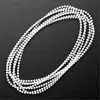 Blinkee Smooth Round Opaque Bead Mardi Gras Necklace, White - Pack Of 12