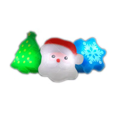 Blinkee Soft Assorted Color Santa Tree Snowflake Christmas Party Ring - Pack Of 12