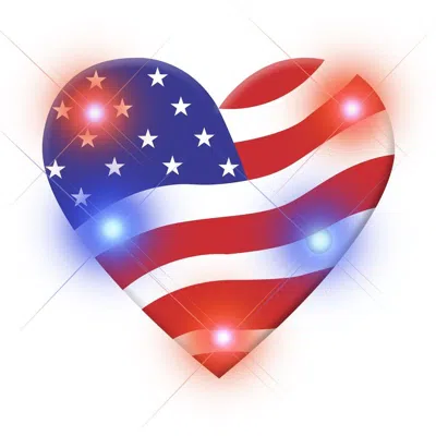 Blinkee Usa Heart Flashing Body Light Lapel Pins