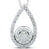 Bliss Diamond 1 1/10ct Lab Grown Diamond Circle Pear Shape Pendant 14k Gold 1" Tall In 14k White Gold