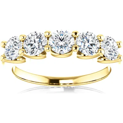 Bliss Diamond 1 1/2 Ct Diamond Five Stone Wedding Ring 14k Gold Ex3 Lab Grown In 14k Yellow Gold
