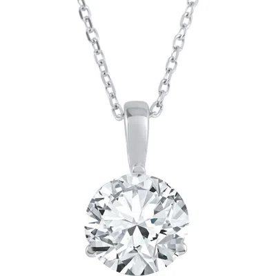 Bliss Diamond 1 1/2 Ct Solitaire Lab Grown Diamond Pendant Available In 14k White Gold