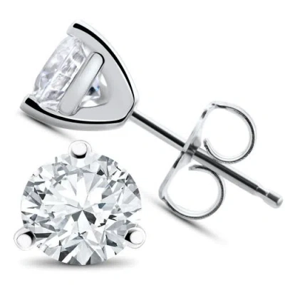 Bliss Diamond 1 1/2 Ct Tdw Lab Grown Diamond Martni Studs 14k Gold In Metallic